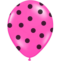 Ballonger prickiga, Cerise och svart 6 st