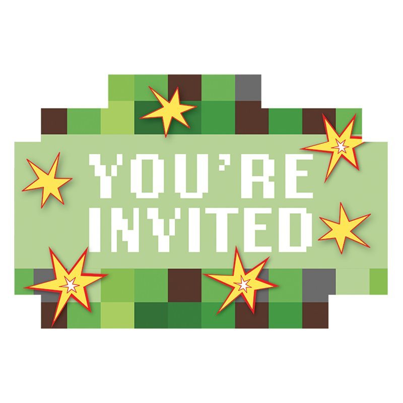 Inbjudningskort Minecraft