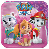 Paw Patrol Fyrkantiga Assietter Rosa